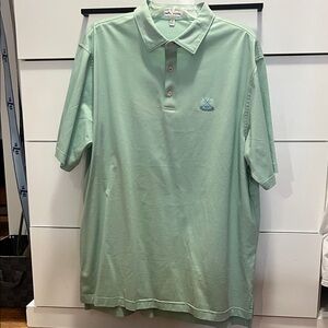 Peter Millar Mint Striped Performance Polo